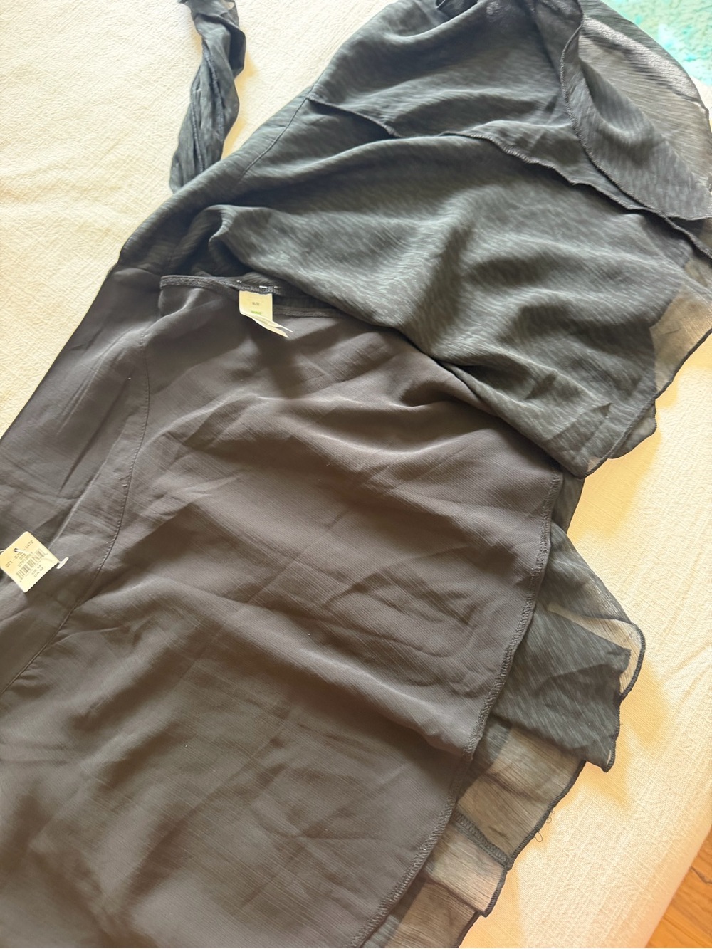 Aerie Black Chiffon Wrap Skirt - Picture 9 of 11